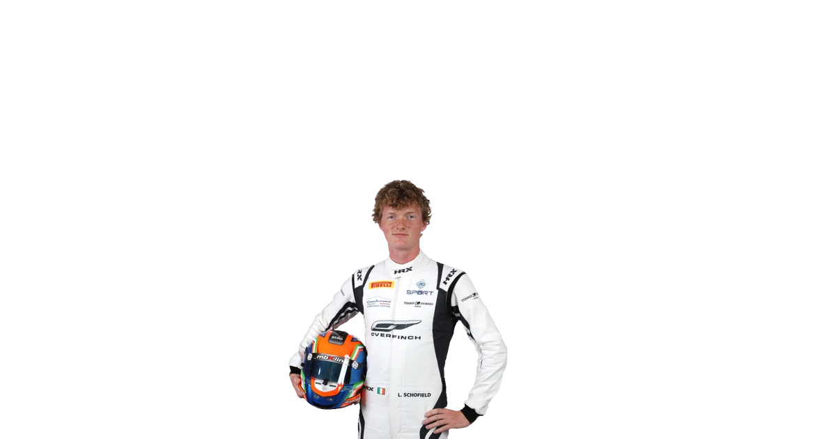 Lyle Schofield in 2026 SR&R race suit holding his helmet